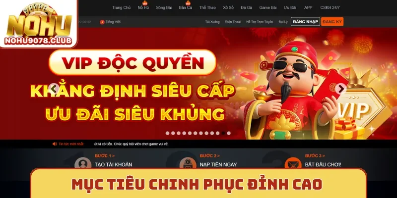 Mục tiêu chinh phục đỉnh cao game Nohu
