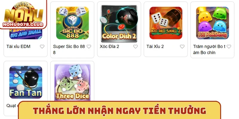 Thắng lớn tại Nohu nhận ngay tiền thưởng
